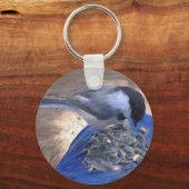 "Chickadee auf meinem Knie" Schlüsselanhänger (Vorderseite)