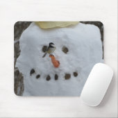 Chickadee auf Snowman Carrot Nose Mousepad (Mit Mouse)