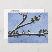 Chickadee auf verschneiten Zweigen Postkarte (Vorne/Hinten)