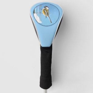 Chickadee auf Zufuhr-Malerei - ursprüngliche Golf Headcover