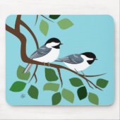 Chickadee auf Zweigmussepads Mousepad (Vorne)