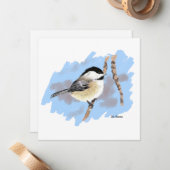 Chickadee auf Zweigniederlassung Mitteilungskarte (Vorderseite/Rückseite Beispiel)