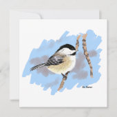 Chickadee auf Zweigniederlassung Mitteilungskarte (Vorderseite)