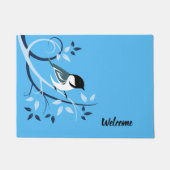 Chickadee auf Zweigstelle Fußmatte (Vorderseite)