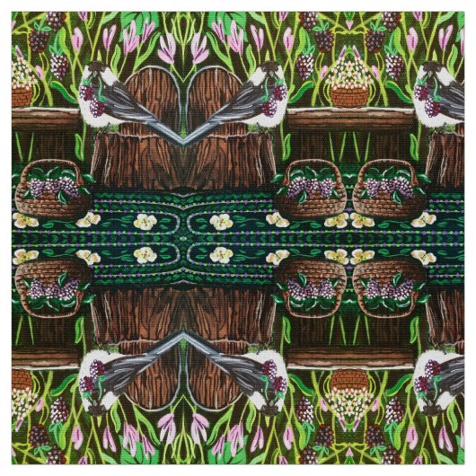 Chickadee Berry Basket Stoff (Muster)