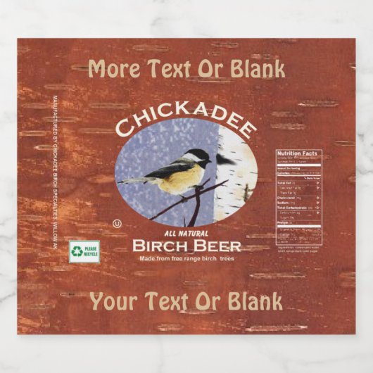 Chickadee Birch Beer Bierflaschenetikett (Einzelnes Label)