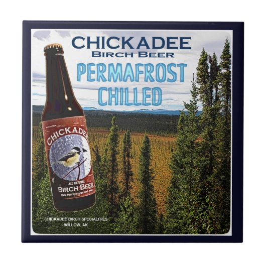 Chickadee Birch Beer Fliese (Vorderseite)