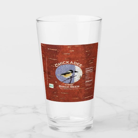 Chickadee Birch Beer Label Glas (Vorderseite)