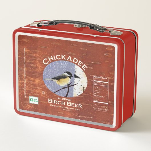 Chickadee Birch Beer Label Metall Brotdose (Rückseite)
