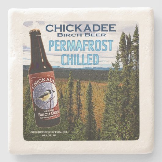 Chickadee Birch Beer Steinuntersetzer (Vorderseite)
