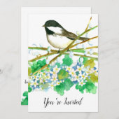 Chickadee Bird 70. Geburtstagsparty Einladung (Vorne/Hinten)