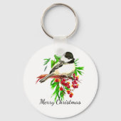 Chickadee Bird Art Collection Schlüsselanhänger (Vorderseite)