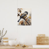 Chickadee Bird Art Print Poster (Küche)