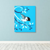 Chickadee Bird auf der Zweigstelle Leinwanddruck (Insitu (Holzboden))