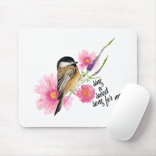 Chickadee Bird Black Capped Spring Sprichwort Mousepad (Mit Mouse)