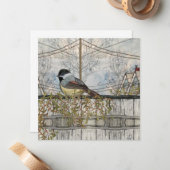 Chickadee Bird Blank Flat Note Card Mitteilungskarte (Vorderseite/Rückseite Beispiel)