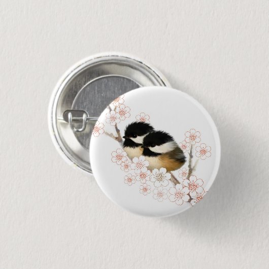 Chickadee Bird Button (Vorne & Hinten)