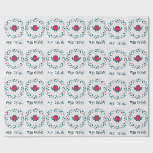 Chickadee Bird Christmas Geschenkpapier (Flach)