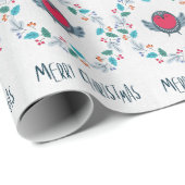 Chickadee Bird Christmas Geschenkpapier (Rolleneckpunkt)