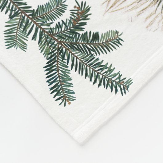 Chickadee Bird Evergreen Frohe Weihnachten Französ Fleecedecke (Ecke)