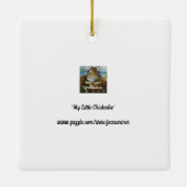 Chickadee Bird frisst von Hand Keramikornament (Rückseite)