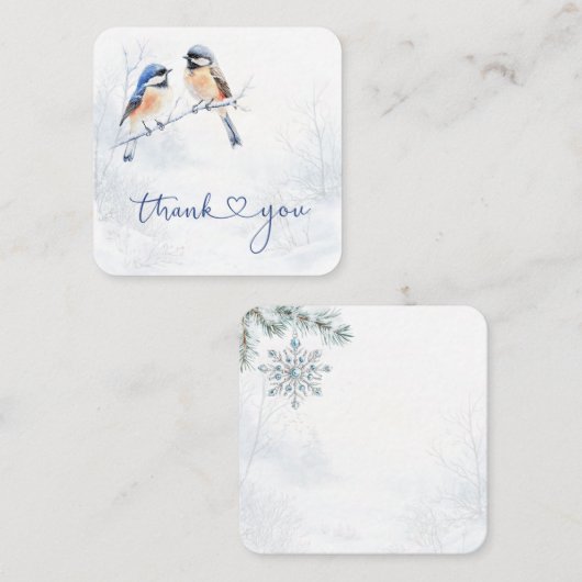 Chickadee Bird im Winter Danke Karte (Vorne/Hinten)