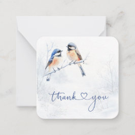 Chickadee Bird im Winter Danke Karte