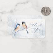 Chickadee Bird im Winter Danke Mitteilungskarte (Vorderseite/Rückseite Beispiel)
