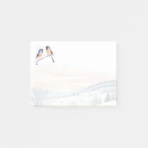 Chickadee Bird im Winter Weihnachten Post-it Klebezettel