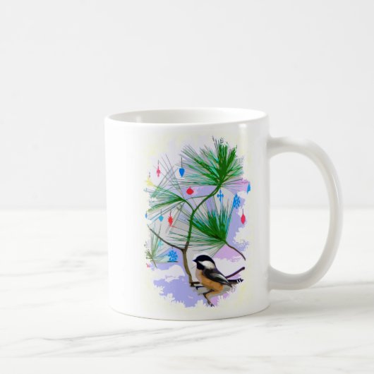 Chickadee Bird in der Tasse Tree (Rechts)