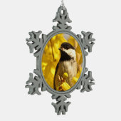 Chickadee Bird in Gelben Blumen Ornament (Links)