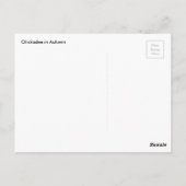 Chickadee Bird in rosa und roten Herbstblättern Postkarte (Rückseite)