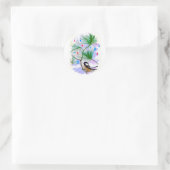 Chickadee Bird in Treckers Runder Aufkleber (Tasche)
