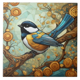 Chickadee Bird Kunst, Dichtung und Musik Fliese