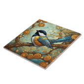 Chickadee Bird Kunst, Dichtung und Musik Fliese (Seite)