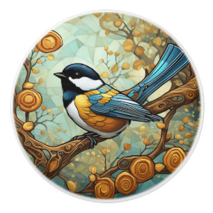 Chickadee Bird Kunst, Dichtung und Musik Keramikknauf