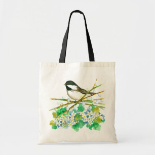 Chickadee Bird May Blume Catkins Willow Branches Tragetasche