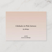 Chickadee Bird mit rosa Herbstblättern ATC Visitenkarte (Rückseite)