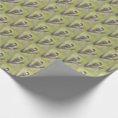 Chickadee Bird mit schwarzer Kappe - Acrylmalerei. Geschenkpapier (Ecke)