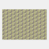 Chickadee Bird mit schwarzer Kappe - Acrylmalerei. Geschenkpapier Set (Vorderseite 3)