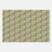 Chickadee Bird mit schwarzer Kappe - Acrylmalerei. Geschenkpapier Set (Vorderseite 2)
