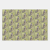 Chickadee Bird mit schwarzer Kappe - Acrylmalerei. Geschenkpapier Set (Vorderseite)