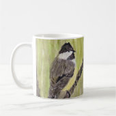 Chickadee Bird mit schwarzer Kappe - Acrylmalerei. Kaffeetasse (Links)