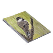 Chickadee Bird mit schwarzer Kappe - Acrylmalerei. Notizblock (Rechte Seite)