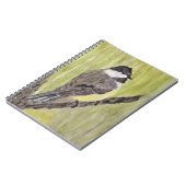 Chickadee Bird mit schwarzer Kappe - Acrylmalerei. Notizblock (Linke Seite)