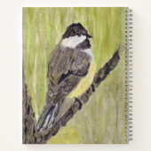 Chickadee Bird mit schwarzer Kappe - Acrylmalerei. Notizblock (Rückseite)