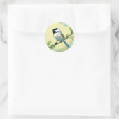 Chickadee Bird Nature Runder Aufkleber (Tasche)