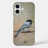 Chickadee Bird Painting Individuelle Name Case-Mate iPhone Hülle (Rückseite)