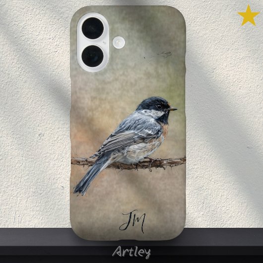 Chickadee Bird Painting Individuelle Name Case-Mate iPhone Hülle