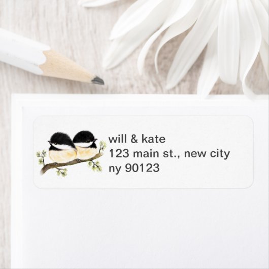 Chickadee Bird Rücksendeadressen-Aufkleber (Insitu)
